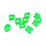 Maxbell D10 Green Ten Sided Gem Dice for RPG Dungeons & Dragons Games Set of 10 Dice