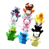 Maxbell 10Pcs Cartoon Animal Finger Hand Puppets Doll Baby Story Telling Props Educational Teaching Aids Pretend Play Toys