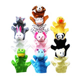 Maxbell 10Pcs Cartoon Animal Finger Hand Puppets Doll Baby Story Telling Props Educational Teaching Aids Pretend Play Toys