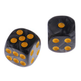 Maxbell 10pcs/Pack Plastic Six Sided Dice D6 for Party Bar Game Accessory Black