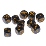 Maxbell 10pcs/Pack Plastic Six Sided Dice D6 for Party Bar Game Accessory Black