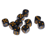 Maxbell 10pcs/Pack Plastic Six Sided Dice D6 for Party Bar Game Accessory Black