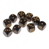 Maxbell 10pcs/Pack Plastic Six Sided Dice D6 for Party Bar Game Accessory Black