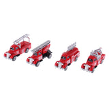 Maxbell Kids Toy Model Diecast Car 1:64 Vehicle Model Set (4 Pieces) Collection Gift - Fire Truck