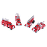 Maxbell Kids Toy Model Diecast Car 1:64 Vehicle Model Set (4 Pieces) Collection Gift - Fire Truck