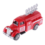 Maxbell Kids Toy Model Diecast Car 1:64 Vehicle Model Set (4 Pieces) Collection Gift - Fire Truck