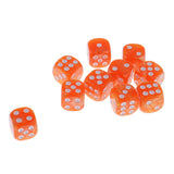 Maxbell 10pcs/Pack Plastic Six Sided Dice D6 for Party Bar Game Accessory Orange