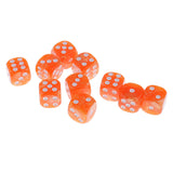 Maxbell 10pcs/Pack Plastic Six Sided Dice D6 for Party Bar Game Accessory Orange