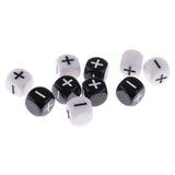 Maxbell 10 Pieces Plastic 6-sided Dice Minus Plus D6 for Party Bar Card Casino Game Props 0.62inch