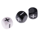 Maxbell 10 Pieces Plastic 6-sided Dice Minus Plus D6 for Party Bar Card Casino Game Props 0.62inch