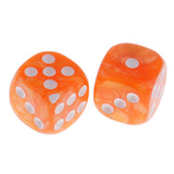 Maxbell 50 Pieces Plastic 6-sided Spot Dices for Party Bar KTV Fun Board Games Parts 0.62inch Orange