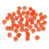 Maxbell 50 Pieces Plastic 6-sided Spot Dices for Party Bar KTV Fun Board Games Parts 0.62inch Orange