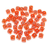 Maxbell 50 Pieces Plastic 6-sided Spot Dices for Party Bar KTV Fun Board Games Parts 0.62inch Orange