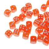 Maxbell 50 Pieces Plastic 6-sided Spot Dices for Party Bar KTV Fun Board Games Parts 0.62inch Orange