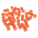 Maxbell 50 Pieces Plastic 6-sided Spot Dices for Party Bar KTV Fun Board Games Parts 0.62inch Orange