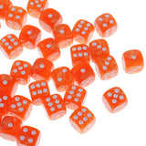 Maxbell 50 Pieces Plastic 6-sided Spot Dices for Party Bar KTV Fun Board Games Parts 0.62inch Orange