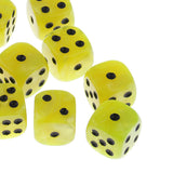 Maxbell 10pcs/Pack Plastic Six Sided Dice D6 for Party Bar Game Accessory Yellow
