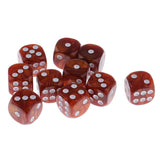 Maxbell 10pcs/Pack Plastic Six Sided Dice D6 for Party Bar Game Accessory Coffee