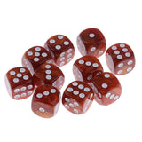 Maxbell 10pcs/Pack Plastic Six Sided Dice D6 for Party Bar Game Accessory Coffee