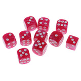 Maxbell 10pcs/Pack Plastic Six Sided Dice D6 for Party Bar Game Accessory Rose Red