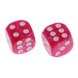 Maxbell 10pcs/Pack Plastic Six Sided Dice D6 for Party Bar Game Accessory Rose Red