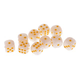 Maxbell 10pcs/Pack Plastic Six Sided Dice D6 for Party Bar Game Accessory White