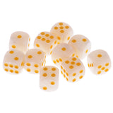 Maxbell 10pcs/Pack Plastic Six Sided Dice D6 for Party Bar Game Accessory White
