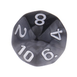 Maxbell 10 Pieces Plastic Multi-sided Dice D10for Party Bar Game Props 0.62'' Black