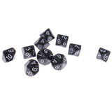 Maxbell 10 Pieces Plastic Multi-sided Dice D10for Party Bar Game Props 0.62'' Black