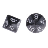 Maxbell 10 Pieces Plastic Multi-sided Dice D10for Party Bar Game Props 0.62'' Black