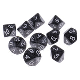 Maxbell 10 Pieces Plastic Multi-sided Dice D10for Party Bar Game Props 0.62'' Black