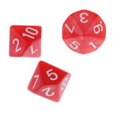 Maxbell 10 Pieces Plastic Multi-sided Dice D10for Party Bar Game Props 0.62'' Red