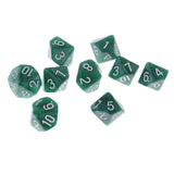 Maxbell 10 Pieces Plastic Multi-sided Dice D10for Party Bar Game Props 0.62'' Green