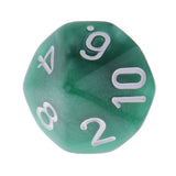 Maxbell 10 Pieces Plastic Multi-sided Dice D10for Party Bar Game Props 0.62'' Green