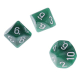 Maxbell 10 Pieces Plastic Multi-sided Dice D10for Party Bar Game Props 0.62'' Green