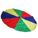 Maxbell 6.5 Feet 8 Handles Children Kid Rainbow Parachute Training Toy Game Colorful