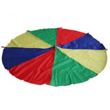 Maxbell 6.5 Feet 8 Handles Children Kid Rainbow Parachute Training Toy Game Colorful