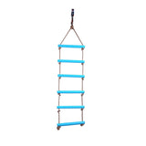 Maxbell New Children Outdoor Playhouse Plastic 6 Rungs 2M Rope Climbing Ladder Garden Playground Backyard Fun Toy Blue