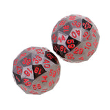 Maxbell Set of 2 Opaque Zinc Alloy Multi-sided Dices D60 Role Paly Game Toys Red 0.47inch