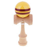 Maxbell Kendama Stripes Wooden Ball Catch Game Wooden Toy Blue Yellow Coffee