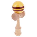 Maxbell Kendama Stripes Wooden Ball Catch Game Wooden Toy Blue Yellow Coffee