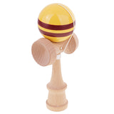 Maxbell Kendama Stripes Wooden Ball Catch Game Wooden Toy Blue Yellow Coffee