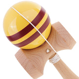 Maxbell Kendama Stripes Wooden Ball Catch Game Wooden Toy Blue Yellow Coffee