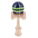 Maxbell Kendama Stripes Wooden Ball Catch Game Wooden Toy Blue Blue Green