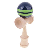 Maxbell Kendama Stripes Wooden Ball Catch Game Wooden Toy Blue Blue Green