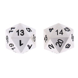 Maxbell 2 Pieces Opaque Zinc Alloy Multi-sided Dices D20 for Card Board Game DIY Props Silver