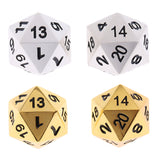 Maxbell 2 Pieces Opaque Zinc Alloy Multi-sided Dices D20 for Card Board Game DIY Props Silver