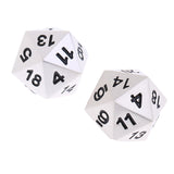 Maxbell 2 Pieces Opaque Zinc Alloy Multi-sided Dices D20 for Card Board Game DIY Props Silver