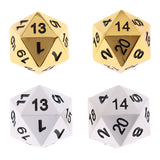 Maxbell 2 Pieces Opaque Zinc Alloy Multi-sided Dices D20 for Card Board Game DIY Props Silver