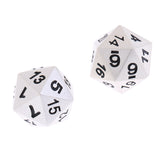 Maxbell 2 Pieces Opaque Zinc Alloy Multi-sided Dices D20 for Card Board Game DIY Props Silver